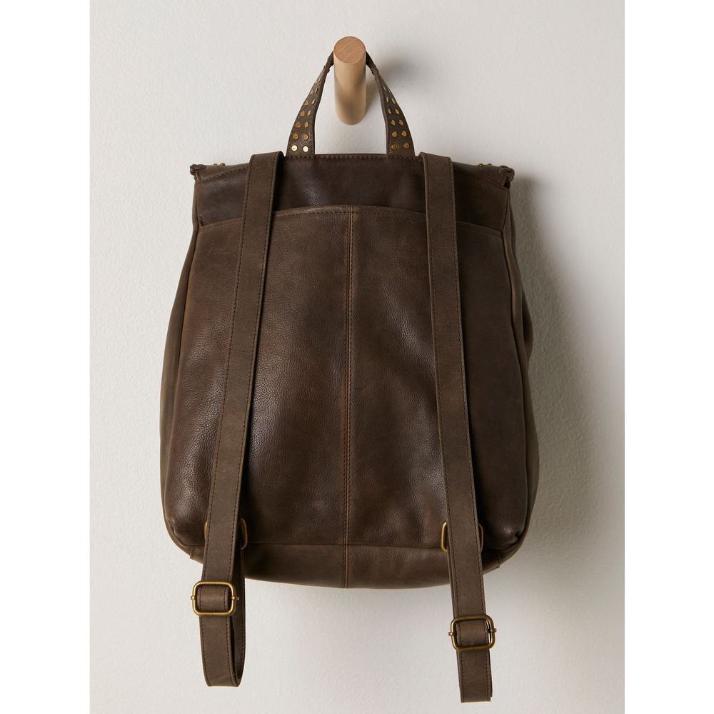 Free People Brown Portia Leather Backpack Bag - Picture 3 of 12